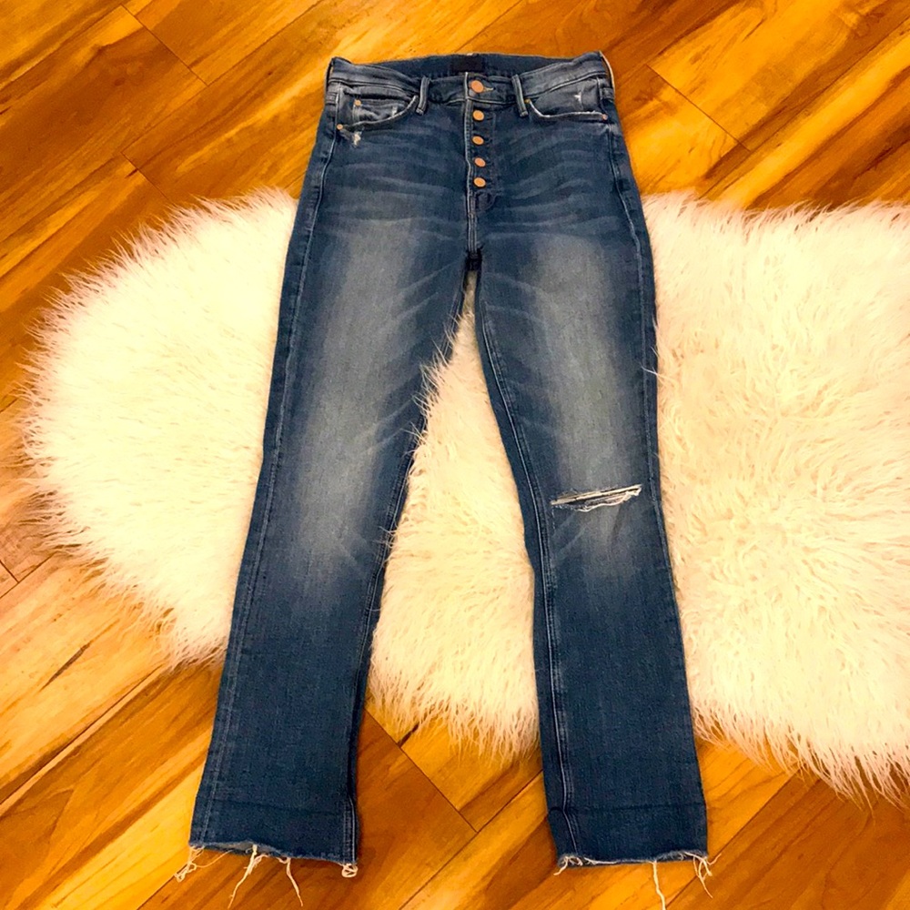 Mother Pixie Dazzler Ankle Fray Jeans